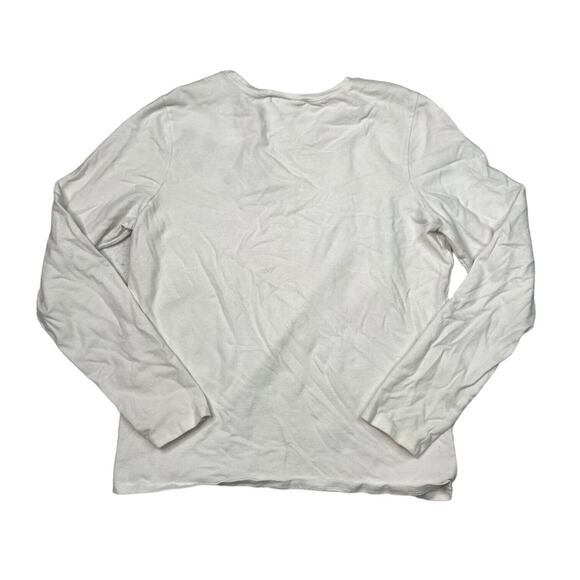 Disney VTG Y2K Embroidered Mickey Flowers Long Sleeve Tee T-Shirt FLAW Large - Picture 2 of 6